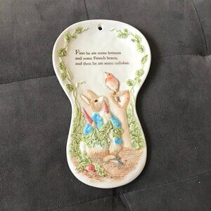 Vintage Peter Rabbit Ceramic Spoon Rest NEW Beatrix Potter Enesco